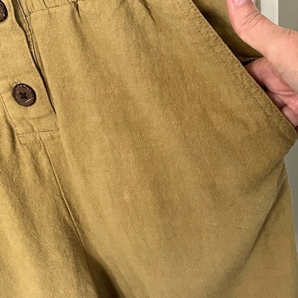 Urban Outfitters UO Malibu Romper Women Small Khaki Brown Sleeveless Linen Blend - Picture 5 of 13